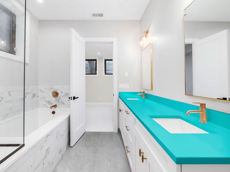 3M 1080 Gloss Atomic Teal DIY Built-In Bathroom Countertop Wraps