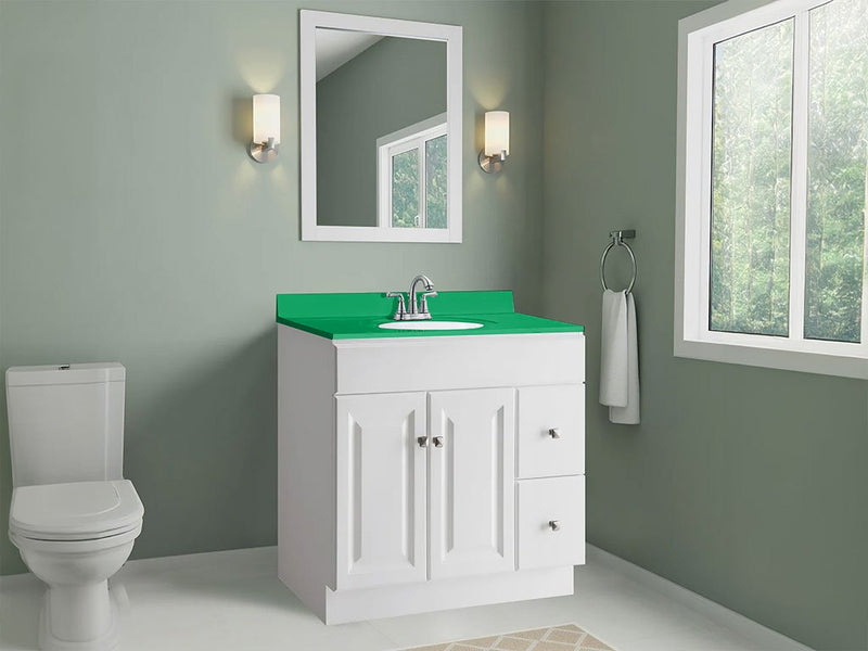 3M 1080 Gloss Kelly Green Custom Bathroom Counter Wraps