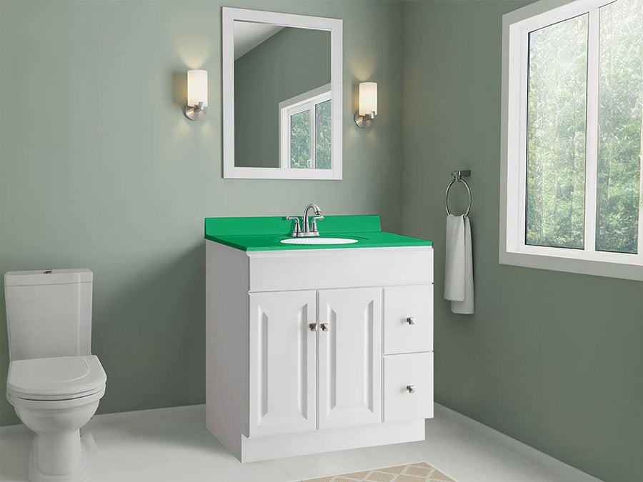 3M 1080 Gloss Kelly Green Custom Bathroom Counter Wraps