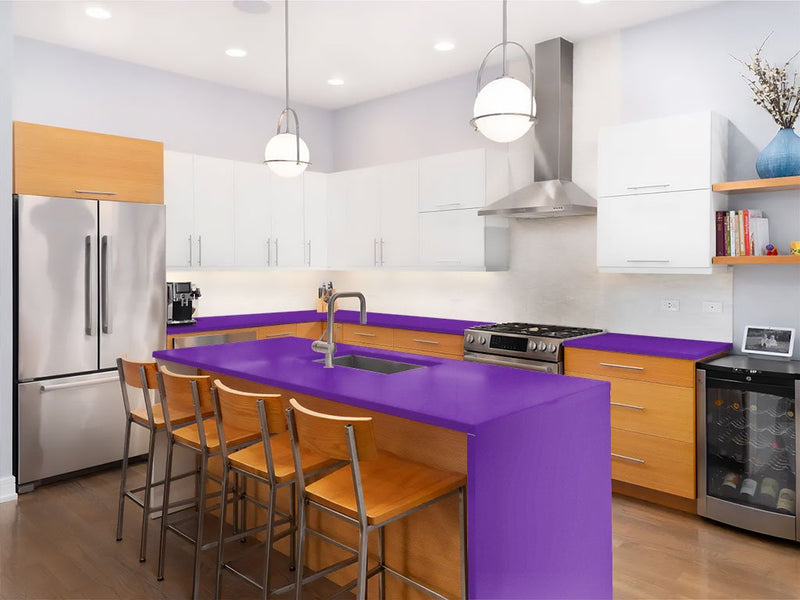 3M 1080 Gloss Plum Explosion Custom Kitchen Counter Wraps