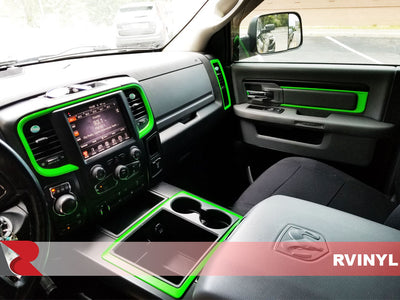 3M Series 1080 Satin Neon Fluorescent Green interior dash