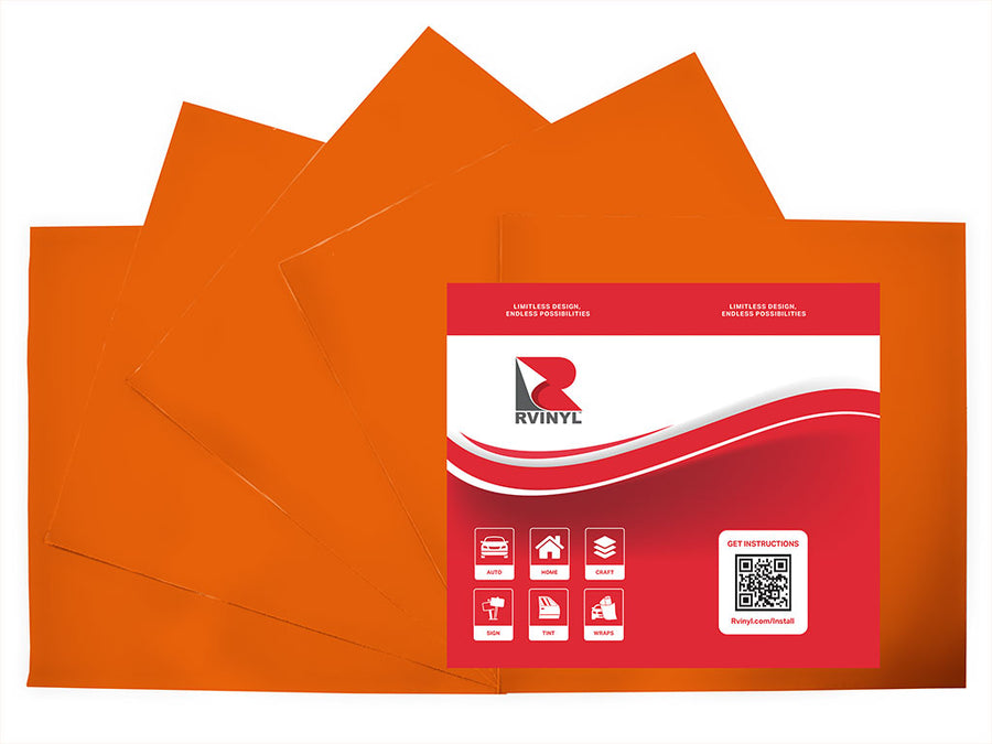 3M 180mC Bright Orange Craft Vinyl Sheet Pack