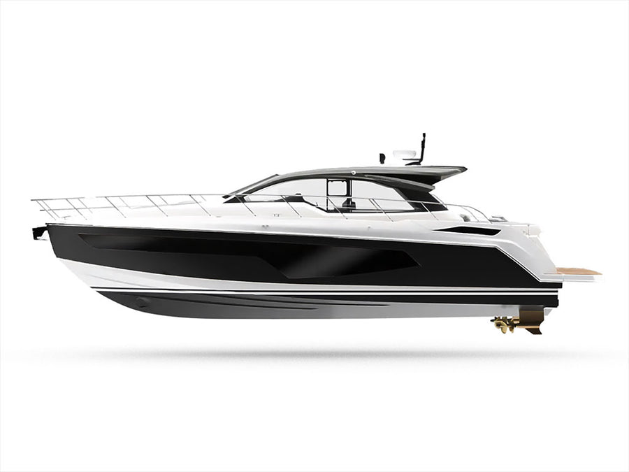 3M 2080 Gloss Black Customized Yacht Boat Wrap