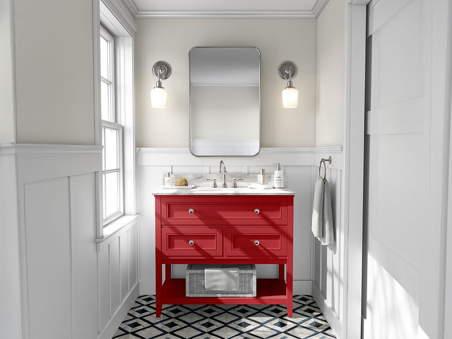 3M 2080 Gloss Hot Rod Red DIY Bathroom Cabinet Wraps