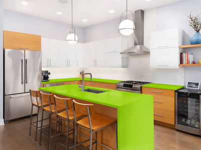 3M 2080 Gloss Light Green Custom Kitchen Counter Wraps