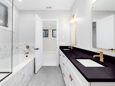 3M 2080 Gloss Black Metallic DIY Built-In Bathroom Countertop Wraps