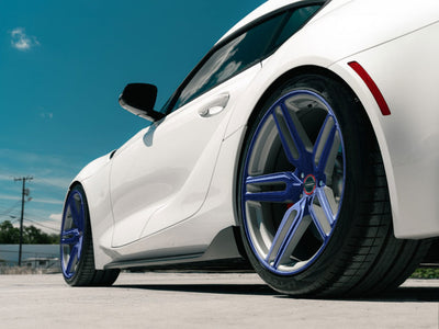 3M™ 2080 Gloss Deep Blue Metallic Wrapped Rim Example