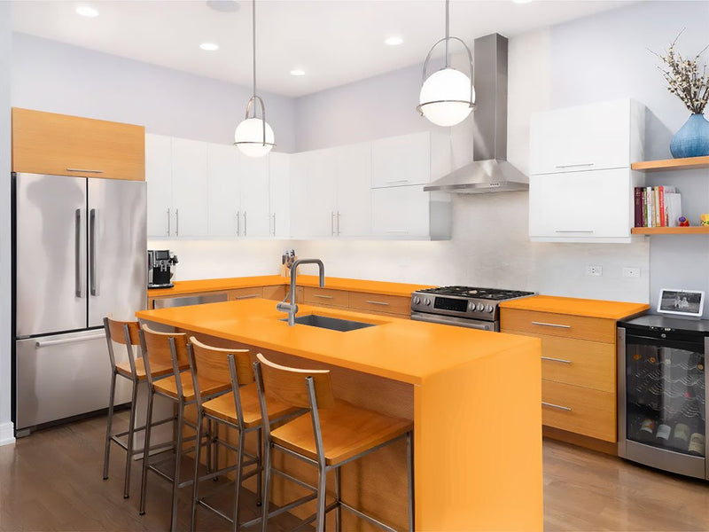 3M 2080 Gloss Bright Orange Custom Kitchen Counter Wraps