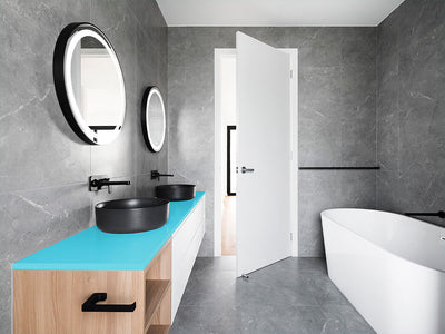 3M™ 2080 Gloss Sky Blue Bathroom Countertop Wraps