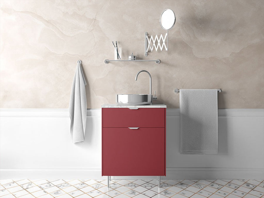 3M™ 2080 Matte Red Metallic Bathroom Cabinet Wraps