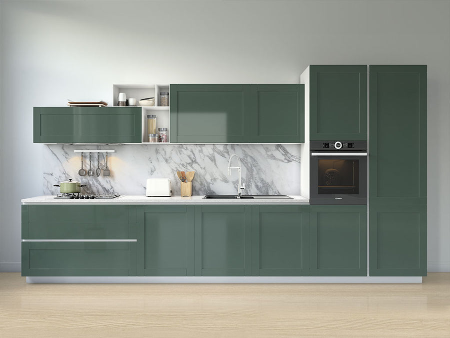 3M™ 2080 Matte Pine Green Metallic Kitchen Cabinet Wraps