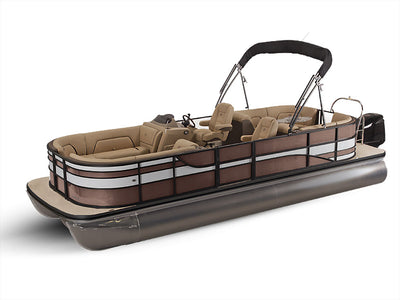 3M 2080 Matte Brown Metallic Pontoon Custom Boat Wrap
