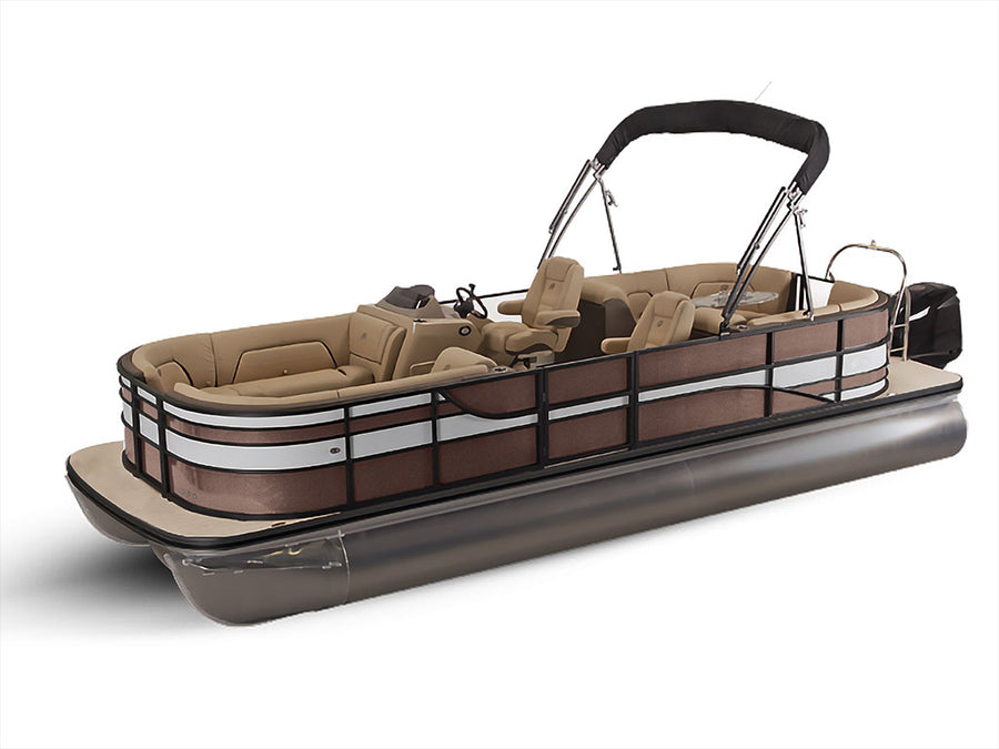 3M 2080 Matte Brown Metallic Pontoon Custom Boat Wrap