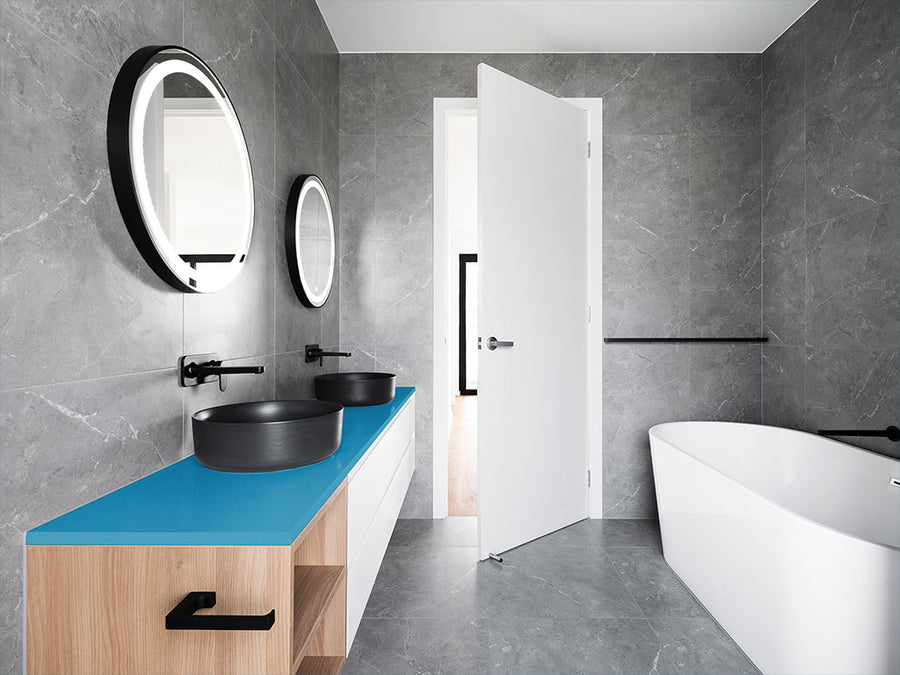 3M™ 2080 Satin Perfect Blue Bathroom Countertop Wraps