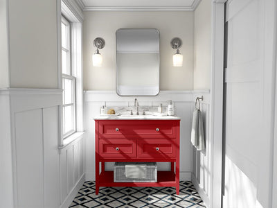 3M 2080 Satin Smoldering Red DIY Bathroom Cabinet Wraps