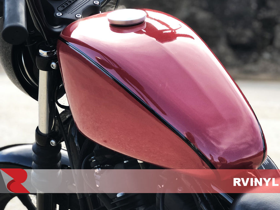 3M 2080 Series Gloss Red Metallic Fuel Tank Wrap Close Up