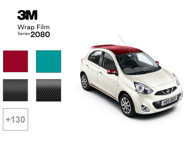 Black roof wrap vinyl film on car