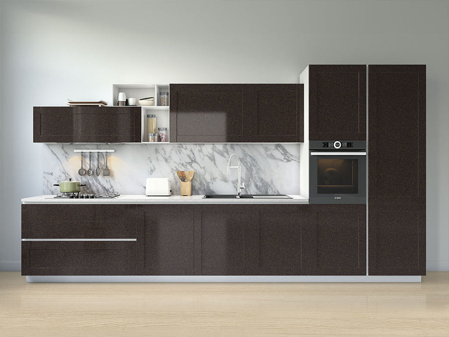 3M™ 2080 Satin Gold Dust Black Kitchen Cabinet Wraps