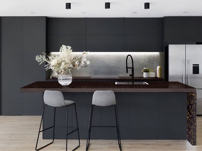 3M™ 2080 Satin Gold Dust Black Kitchen Countertop Wraps