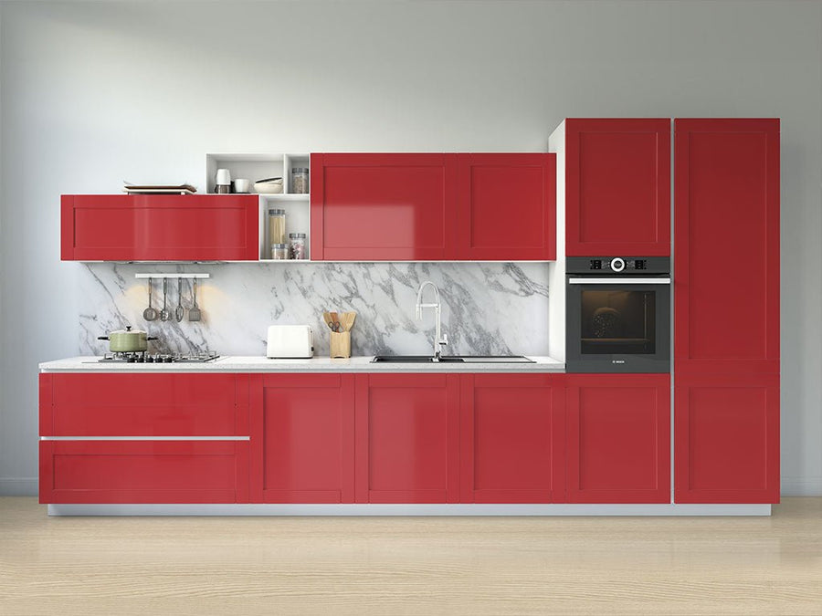 3M™ 2080 Satin Vampire Red Kitchen Cabinet Wraps