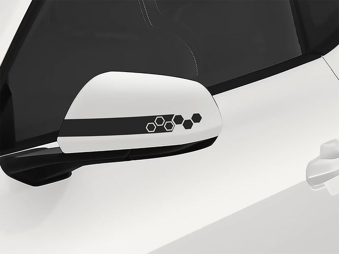 Black hexagon side view mirror decal