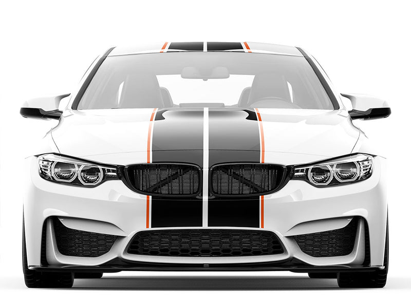 3M Bright Orange Pin Stripe With Racing Stripes