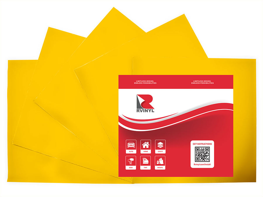 3M 7125 Bright Yellow Craft Vinyl Sheet Pack