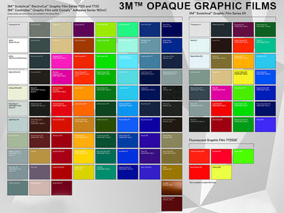 3M 7125 Scotchcal Vinyl Film Color Chart