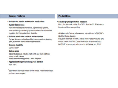 3M 50 Scotchcal Craft Film Features