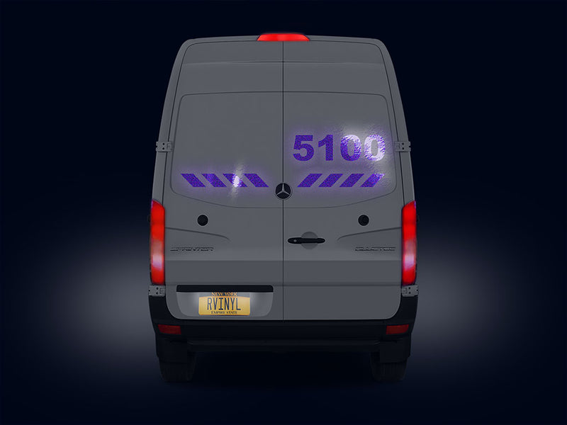 Reflective Car Sign Nighttime View