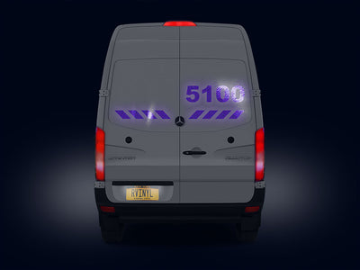 Reflective Car Sign Nighttime View