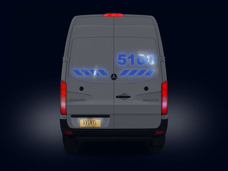 Reflective Car Sign Nighttime View
