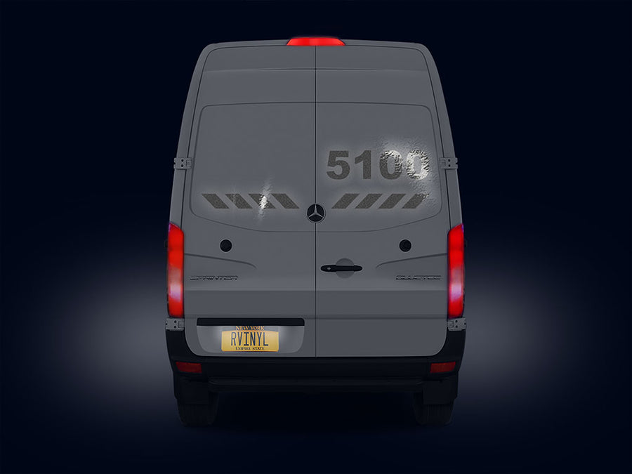 Reflective Car Sign Nighttime View