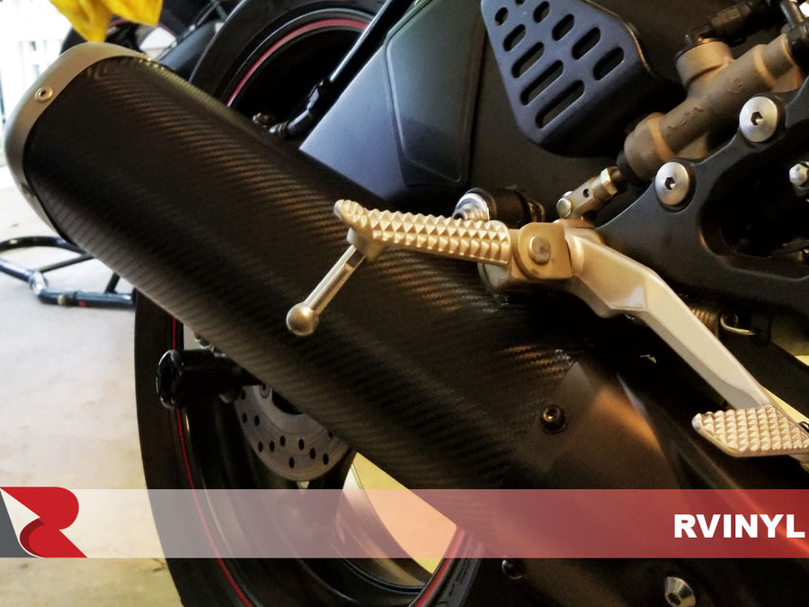 3M Series 1080 Black Carbon Fiber Custom DIY Motorcycle Exhaust Rear