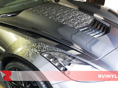 3M  2080 Series Shadow Black Wrapped Chevy Corvette Hood