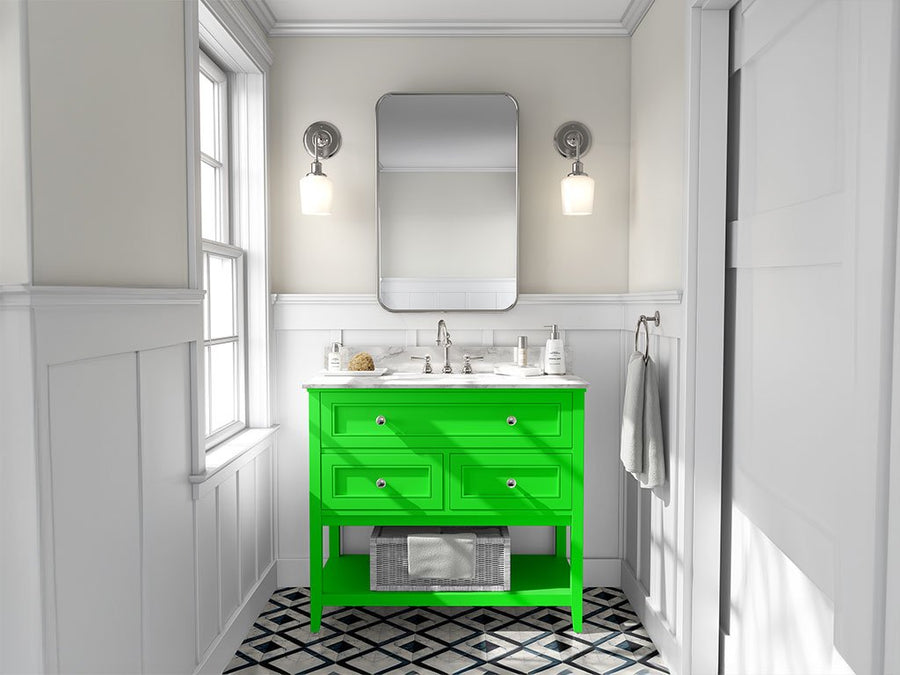 3M 1080 Satin Neon Fluorescent Green DIY Bathroom Cabinet Wraps