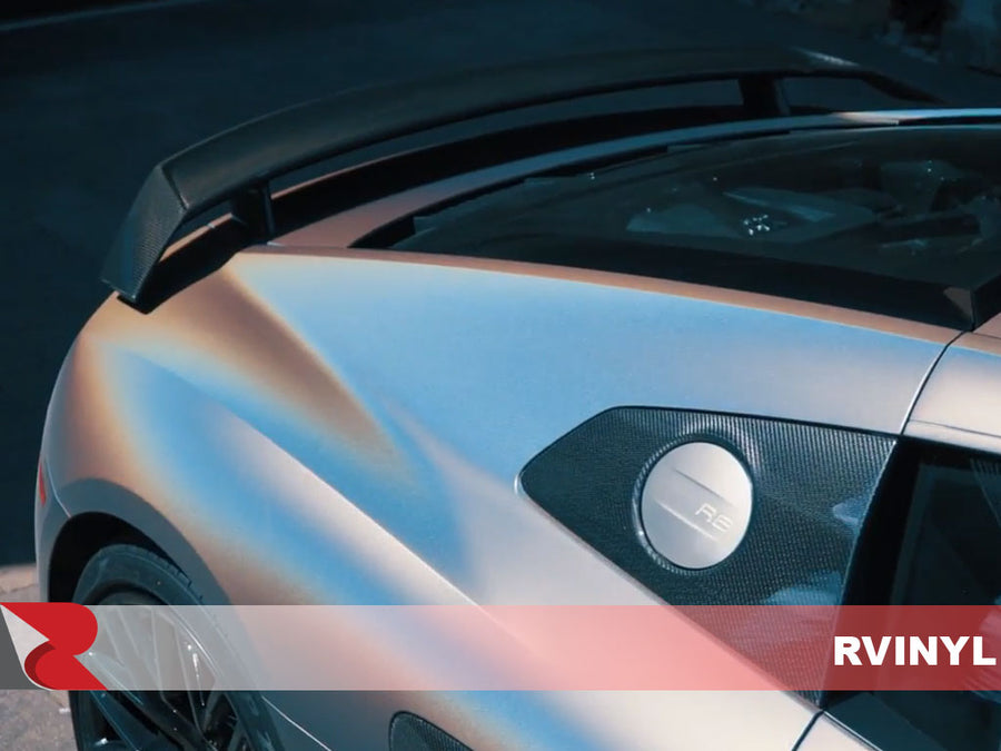 3M 2080 Satin Flip Psychedelic Wrapped Audi With Real Carbon Fiber Accents