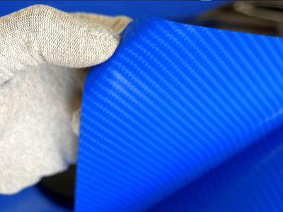4D Blue Carbon Fiber Vinyl Sheet