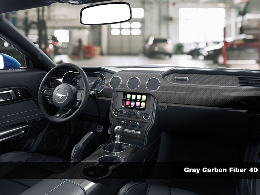 3D Carbon Fiber Gray Dash Trim Kit