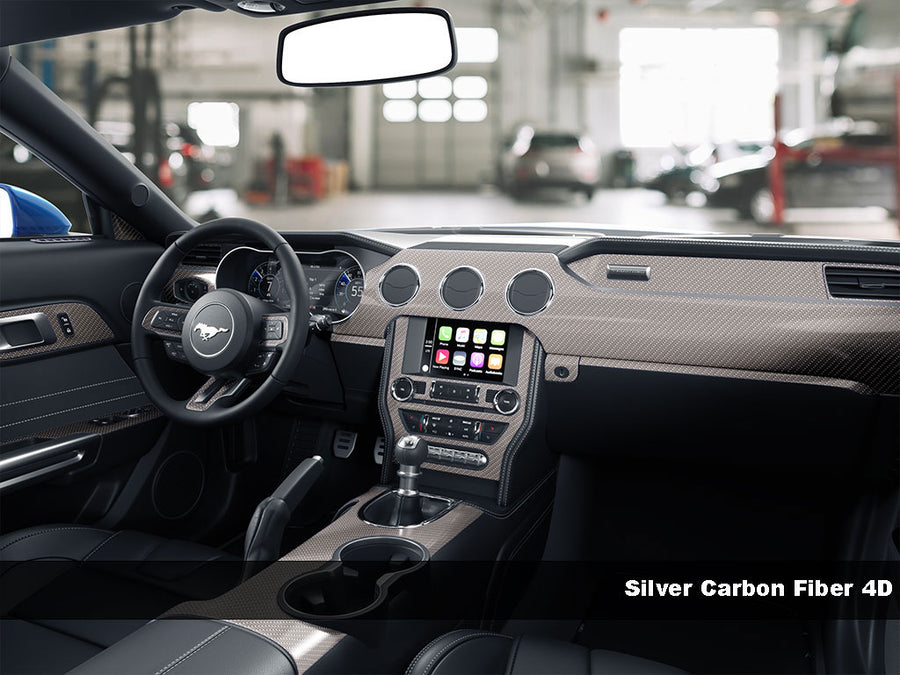 4D Carbon Fiber Silver Dash Trim Kit Finish