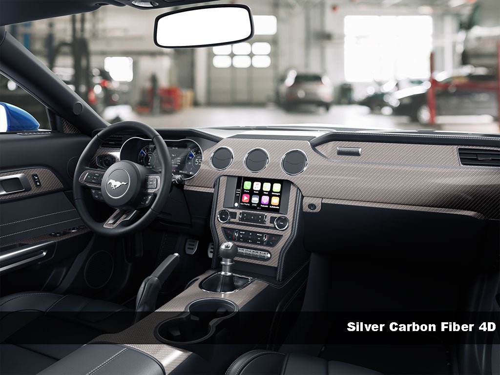 4D Carbon Fiber Silver Dash Trim Kit Finish