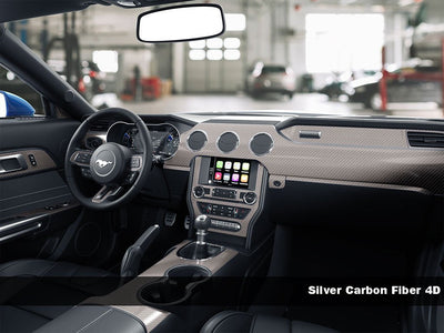 4D Carbon Fiber Silver Dash Trim Kit Finish