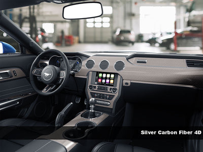 4D Carbon Fiber Silver Dash Trim Kit Finish