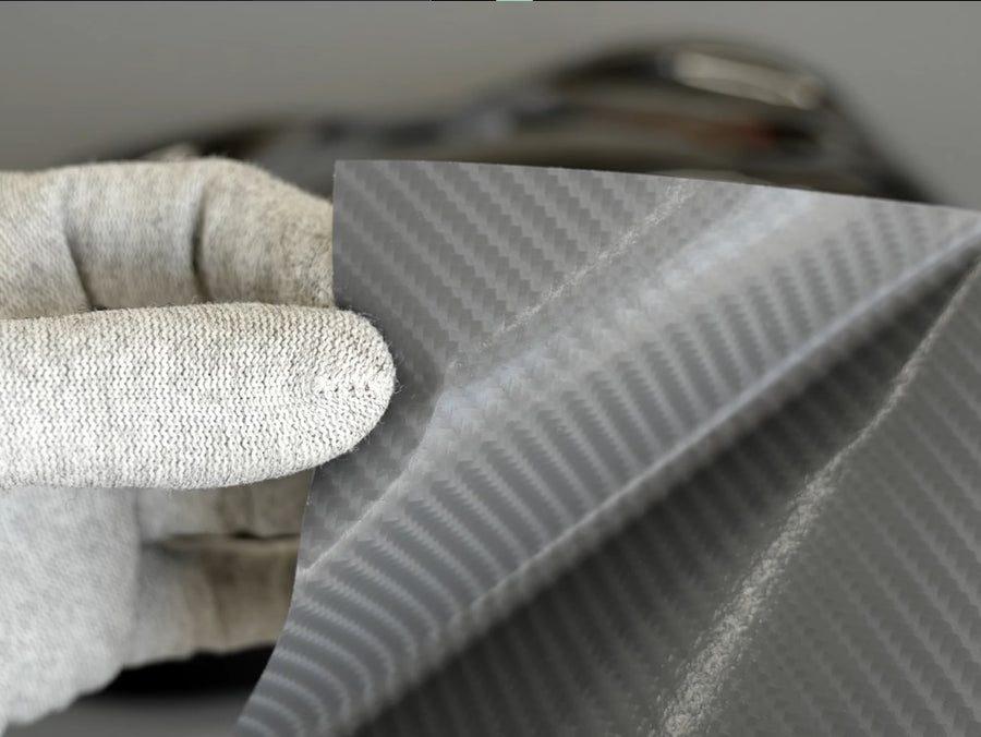 4D Gray Carbon Fiber Vinyl Sheet