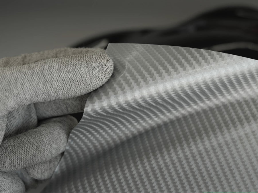 4D Silver Carbon Fiber Vinyl Sheet
