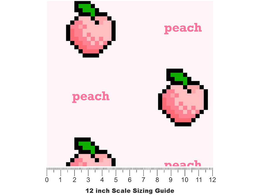 8-Bit Bites Fruit Vinyl Film Pattern Size 12 inch Scale~Rwraps 8-Bit Bites Fruit Sizing Chart~2