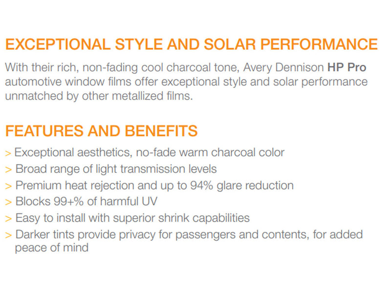 Avery HP Pro Window Film Features and Benefits