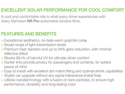 Avery NR Pro Window Film Features and Benefits