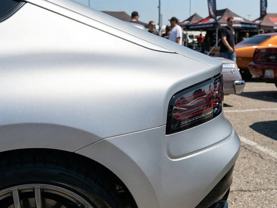 DIY Dodge Charger wrapped in Matte HX20000 Metallic Meteorite Grey vinyl wrap HX20990M