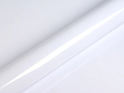 Color swatch of Hexis HX20000 Gloss Polar White Vinyl Wrap HX20001B